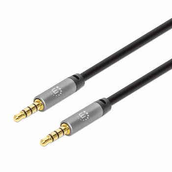 Кабел Manhattan 356015, от Jack 3.5mm(м) към Jack 3.5mm(м), 5m, черен | JAR Computers кабел manhattan 356015