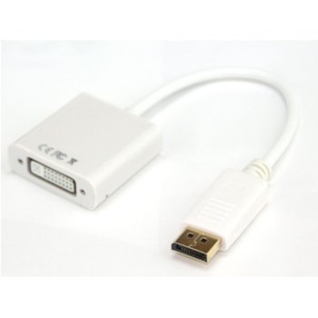 Преходник VCom, DisplayPort(м) към DVI(ж), бял | JAR Computers Преходник VCom DisplayPort(м) към DVI(ж)