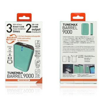 Външна батерия/power bank/ Tunewear Tunemax Barrel 9000 mAh, зелена | JAR Computers Tunewear Tunemax Barrel 9000 mAh 17831