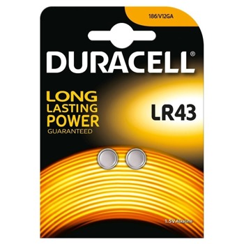 Батерии алкални Duracell LR43, 1.5V, 105 mAh, 2 бр. | JAR Computers Duracell LR43 BTS38391