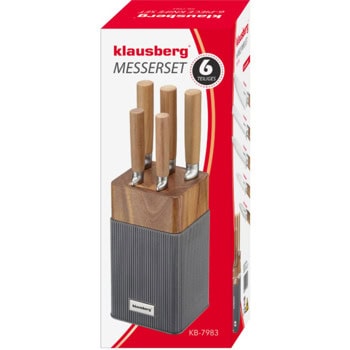 комплект ножове klausberg kb 7983 6 части кафяв