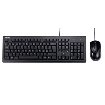 Комплект клавиатура и мишка Asus U2000, комплект мишка и клавиатура, 1000 dpi, USB, черни image