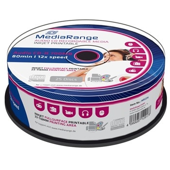 Оптичен носител CD-R, 700MB, MediaRange, 12x, 25бр | JAR Computers MediaRange CD-R 700MB 12x