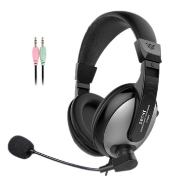 Слушалки Somic Senicc ST-2688, микрофон, 40mm драйвери, 20Hz-20kHz, 2.5 м. кабел, черни, 2х 3.5 мм жак | JAR Computers Somic Senicc ST-2688