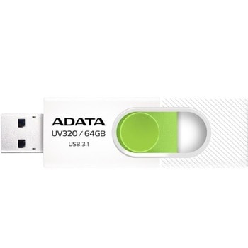 Памет 64GB USB Flash Drive, A-Data UV320 (AUV320-64G-RWHGN), USB 3.1, бяла | JAR Computers A-Data AUV320-64G-RWHGN