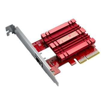 Мрежови адаптер Asus XG-C100C, от PCIe 4x към 5/2.5/1G Mbps RJ-45(ж), червен | JAR Computers Asus XG-C100C