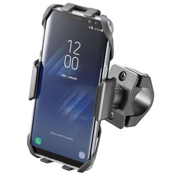 Универсална стойка за кола Interphone Moto Crab (SMMOTOCRAB), съвместима с 120 - 165 мм височина и 55 - 100 мм ширина устройства, фиксираща скоба, Сив/Черен | JAR Computers Interphone Moto Crab SMMOTOCRAB