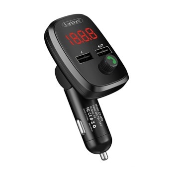 FM трансмитер Earldom ET-M59, Bluetooth 4.0, LCD дисплей, 2x USB-A, MicroSD слот, черен | JAR Computers Earldom ET-M59 17386
