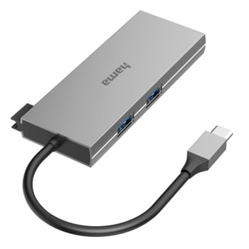 Докинг станция HAMA 200110, от USB Type-C към 2x USB A, 1x USB-C, 1x microSD, 1x SD, 1x HDMI | JAR Computers Докинг станция HAMA 200110