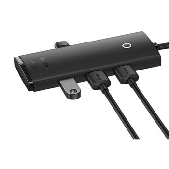USB Хъб Baseus WKQX080101, 4 порта, от USB Type-C към 4x USB 3.0 Type-A, черен | JAR Computers Baseus WKQX080101