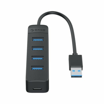 USB хъб Orico TWU3-4A-BK, 4 порта, от USB Type-A към 4x USB 3.0 Type-A, черен image