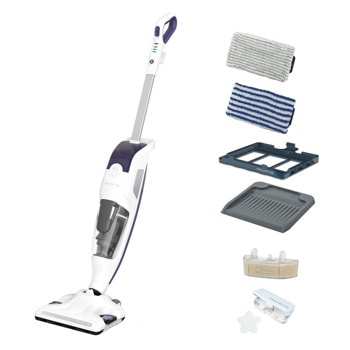 Парочистачка 2 в 1 Rowenta Clean & Steam Revolution (RY7731WH), вертикална, 1500W, 300ml капацитет на контейнера/470ml на резервоара, Anti Calc филтър, 2 в 1: почистване с прахосмукачка и пара, бяла | JAR Computers Rowenta Clean & Steam Revolution RY7731WH