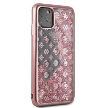 Guess Peony Liquid Glitter iPhone 11 Pro Max pink