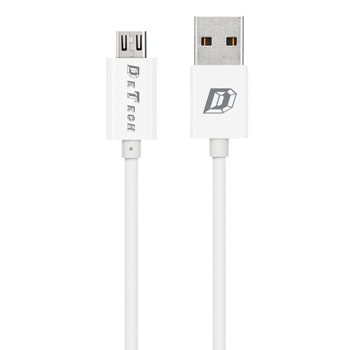 Кабел DeTech 14143, от USB A(м) към USB Micro B(м), 1m, бял, 10 броя в опаковка | JAR Computers кабели detech micro usb 1 m 14143