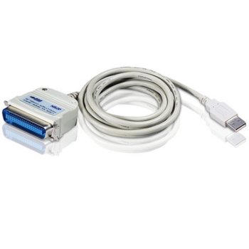 Преходник ATEN UC1284B, от USB A(м) към Parallel, Centronics 36-pin(м), 1.8м, бял | JAR Computers Aten USB A(м) към Parallel Centroni 36-pin UC1284B