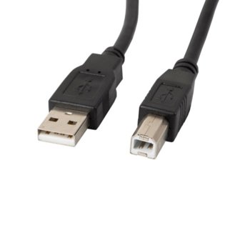 Кабел Lanberg CA-USBA-10CC-0018-BK, USB Type A(м) към USB Type B(м), 1.8m, черен | JAR Computers Lanberg CA-USBA-10CC-0018-BK