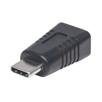 Преходник Manhattan, от Micro-B(ж) към USB-C(м), черен | JAR Computers Manhattan micro USB-B към USB-C