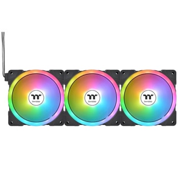 Вентилатори 140mm, Thermaltake SWAFAN EX14 ARGB, 4-pin, 2000 rpm, 3 броя, черни, ARGB подсветка | JAR Computers Thermaltake SWAFAN EX14 ARGB 3-pack CL-F168-PL14SW