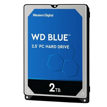 Твърд диск 2TB WD Blue PC Mobile, SATA 6Gb/s, 5400 rpm, 128MB, 2.5" (6.35cm) | JAR Computers 2TB Western Digital Blue WD20SPZX