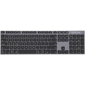 Клавиатура Tellur Shade (TLL491121), безжична, US Layout, алуминиева, Bluetooth image