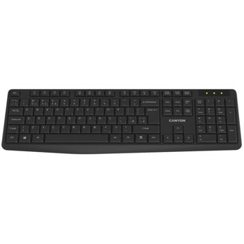 Клавиатура Canyon CNE-CKEYW01-BG, безжична, USB, черна | JAR Computers Клавиатура Canyon CNE-CKEYW01-BG