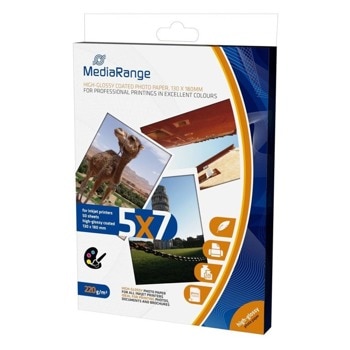 Фотохартия MEDIARANGE GLOSSY, 130x180 mm, гланцирана, 220 g/m2, 50 листа | JAR Computers MEDIARANGE GLOSSY