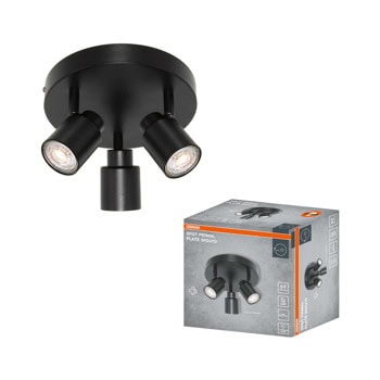 ledvance led spot primal 3xgu10 plate black