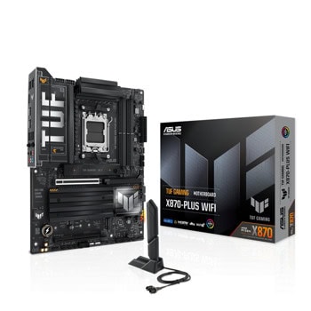 Дънна платка ASUS TUF GAMING X870-PLUS WIFI, X870, AM5, DDR5, PCI-E 5.0, (HDMI), 2x SATA 6Gb/s, 4x M.2, 1x USB 3.2 Gen2, 2.5GbE LAN, Bluetooth 5.4, Wi-Fi 7, ATX | JAR Computers дънна платка asus tuf gaming x870-plus wifi