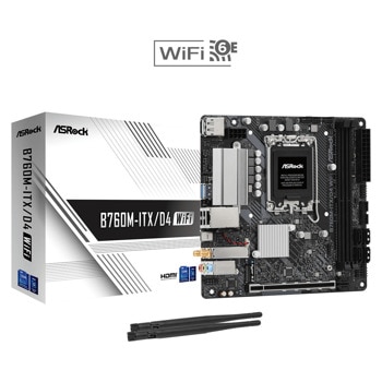 Дънна платка ASRock B760M-ITX/D4 WiFi, B760, LGA1700, DDR4, PCIe 4.0 (DP&HDMI), 4x SATA 6Gb/s, 1x M.2, 2x USB 3.2 Gen1 Type-A, USB 3.2 Gen2x2 Type-C, mini ITX | JAR Computers Дънна платка ASRock B760M-ITX/D4 WIFI