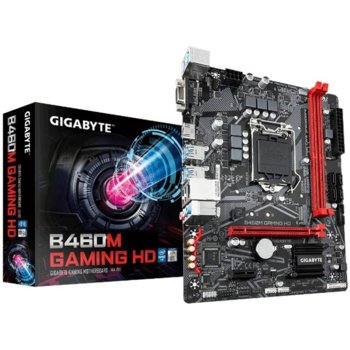 Дънна платка Gigabyte B460M GAMING HD, B460, LGA1200, DDR4, PCI-E 3.0(HDMI/VGA), 4x SATA 6Gb/s, 1x M.2, 4x USB 3.2 Gen 1, Micro ATX | JAR Computers Gigabyte B460M-GAMING-HD