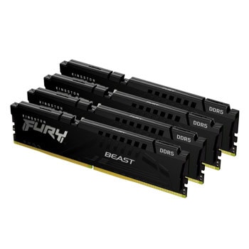 Памет 128GB (4x32GB) DDR5 5200MT/s, Kingston FURY Beast Black KF552C40BBK4-128, 1.1 V | JAR Computers Kingston FURY Beast Black 128GB(4x32GB) DDR5 5200