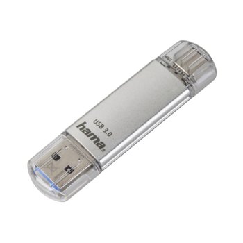 Памет 16GB USB Flash Drive, Hama C-Laeta, USB 3.0/USB 3,1 Type C, сребриста | JAR Computers Hama 16GB C-Laeta USB 3.0, 3.1 HAMA-124161