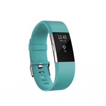 Fitbit Charge 2 Large Size Teal Silver FB407STEL-E