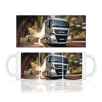 Чаша Eurotruck Simulator, бяла | JAR Computers Gaya Eurotruck Simulator чаша с лого