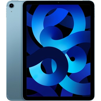 Таблет Apple iPad Air 5 Cellular (MM733HC/A)(син) 5G, 10.9" (27.69 cm)True Tone дисплей, осемядрен Apple M1 3.2 GHz, 8GB RAM, 256GB Flash памет, 12 & 12 Mpix камера, iPadOS image