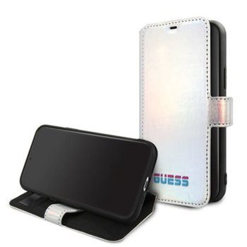 Guess Iridescent Booktype iPhone 11 Pro Max silver