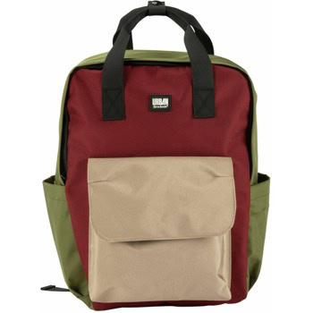 Bombata Urban Backpack Rio Khaki green-Burgundy
