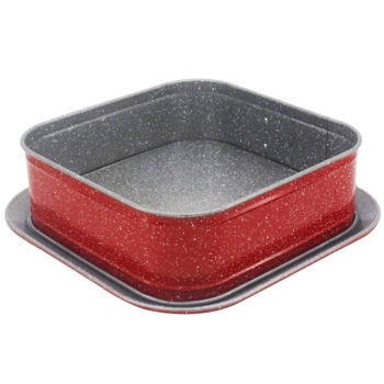 Форма за печене Voltz V51223RS, мраморно покритие, 27.5x27.5x7.2 см, падащо дъно, червена | JAR Computers Voltz V51223RS