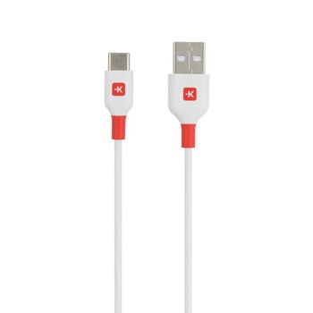 Skross USB-C - USB-A 2.0 мъжко, 1.2м, Бял