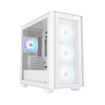 Кутия Asus A21 Plus, microATX/Mini-ITX, 2x USB 3.2 Gen 1 Type-A, с прозорец, бяла, без захранване | JAR Computers Asus A21 Plus White 90DC00H3-B19000