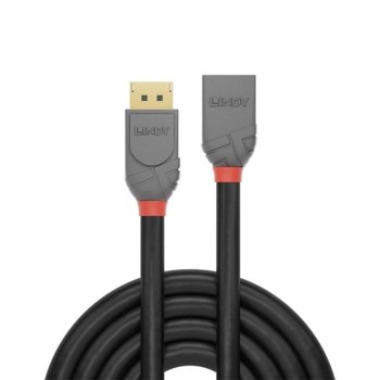 Кабел Lindy Anthra Line, от DisplayPort 1.4 (м) към DisplayPort 1.4 (ж), 1.0 m, черен | JAR Computers DP 1.4 (м) към DP 1.4 (ж) 1.0 м LNY-36496