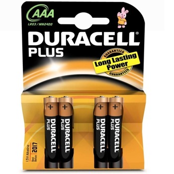 Батерии алкални Duracell Plus AAA (LR03), 1.5V, 4бр. image