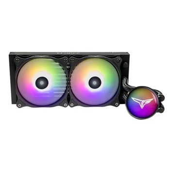 Водно охлаждане за процесор Team Group T-Force SIREN GD240E Black, съвместимост със сокети Intel LGA 1200/1150/1151/1155/1156/1366/2011/2011-3/2066/LGA1700(GD240E) & AMD AM4/FM2+/FM2/FM1/AM3+/AM3/AM2+/AM2 | JAR Computers Team Group SIREN GD240E Black SIRENGD240/GD240E