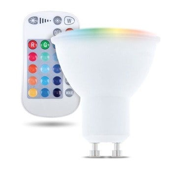 LED крушка Forever RTV003567, GU10, 5W, 250 lm, 3000K, RGB, дистанционно | JAR Computers Forever RTV003567 IT8177