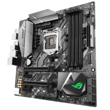 Дънна платка ASUS ROG STRIX Z370-G GAMING, Z370, LGA1151, DDR4, PCI-E(DP&HDMI)(CFX&SLI), 6x SATA 6Gb/s, 1x M.2 socket, 2 x USB 3.1 Gen 2, mATX, Aura Sync RGB подсветка | JAR Computers ASUS ROG STRIX Z370-G GAM