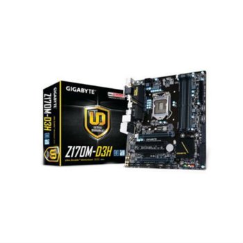 Дънна платка Gigabyte GA-Z170M-D3H (rev 1.0), Z170, LGA1151, DDR4, PCI-E (HDMI&DVI)(CF), 6x SATA 6Gb/s, 3x SATA Express, 1x M.2 Socket, 4x USB 3.0, microATX | JAR Computers Gigabyte GA-Z170M-D3H
