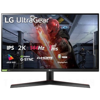 Монитор LG UltraGear 27GN800-B, 27" (68.58 cm) IPS панел, 144Hz, HDR, QHD, 1ms, 350cd/m2, DisplayPort, HDMI | JAR Computers LG 27GN800-B