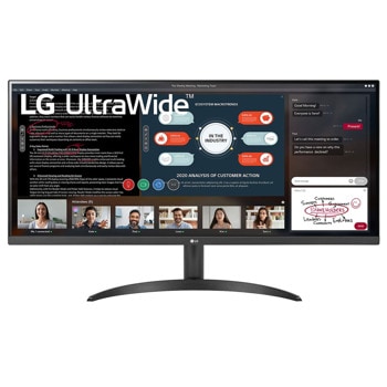 Монитор LG 34WP500-B, 34" (86.36cm) IPS панел, 75Hz, Full HD UltraWide, 5ms, 250cd/m2, HDMI | JAR Computers LG 34WP500-B