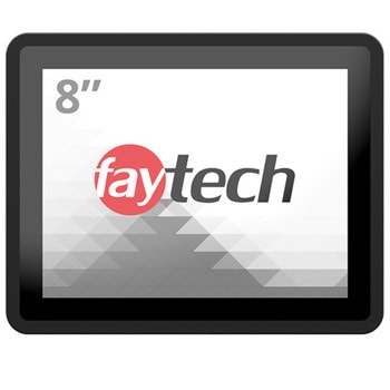 Индустриален тъч монитор Faytech 4010077701 FT08TMCAPOB, 8" (20.32 cm) XGA сензорен дисплей, DisplayPort, HDMI, VGA, RS232 | JAR Computers FAYTECH 4010077701 FT08TMCAPOB