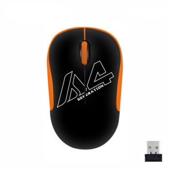 Мишка A4tech G3-300N V-Track, безжична, оптична (1000 dpi), USB, черна/оранжева image